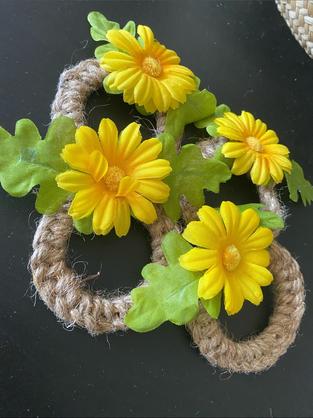 Krissette Martin Designs Home Hand-Knotted Macrame Napkin Rings - Set of 4